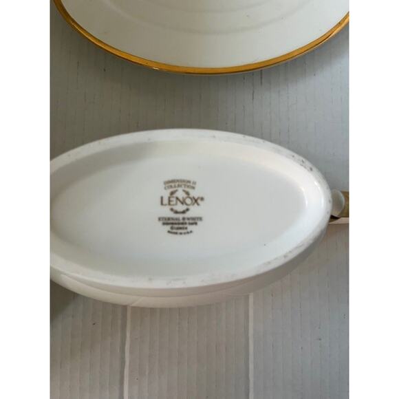 Lenox Eternal Ivory/24 KT. Gold TRIM Gravy Boat & Underplate Mint - Picture 4 of 6